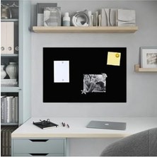 Esranın Dünyası Dünya Magnet Magnet Panosu, Dekoratif Mıknatıslı Pano, Siyah, Metal Pano, 50X70 cm