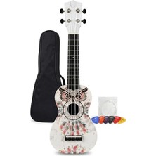 MarkEntegra Baykuş Desenli Soprano Ukulele Kapağı, Eğlenceli ve Renkli