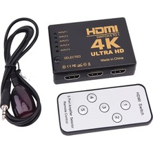 Lunatic 7030 HDMI Switch 5 Port Çoklayıcı Kumandalı HDMI 5 Giriş 1 Çıkış 4k*2k 5 Port 5×1 HDMI Ultra Hd Destekli Switch