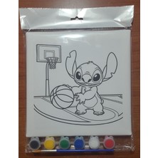 Sepetly Çocuklar Için Tuval Boyama Seti 20X20 cm - 6 Renk Boya ve Fırçalı Akrilik Boyama (Çoklu Desen Seçenekli)