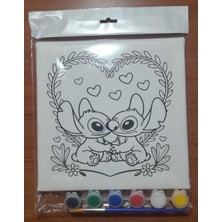 Sepetly Çocuklar Için Tuval Boyama Seti 20X20 cm - 6 Renk Boya ve Fırçalı Akrilik Boyama (Çoklu Desen Seçenekli)