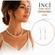 Liora De Mar Premium Inci Choker Kolye 30+6 cm Ayarlanabilir Zarif Tasarım Beyaz Inci Kadın Kolye