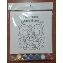 Sepetly Çocuklar Için Tuval Boyama Seti 20X20 cm - 6 Renk Boya ve Fırçalı Akrilik Boyama (Çoklu Desen Seçenekli)