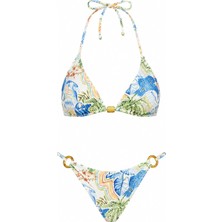 D Lingerie Ecru Tropical Üçgen Bikini Takımı- DM11025