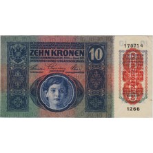 Banknoting Avusturya 10 Kron 1915 (1919) Çilaltı.