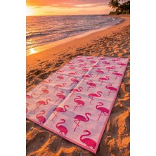 Halı Special Serengeti Pembe Çift Taraflı Hasır Kilim;taşınabilir Kamp Plaj Piknik Matı Bahçe Balkon Teras Halısı