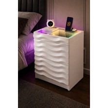 Cebese Komodin 3D LED Işıklı Kumandalı Rgb Ledli Modern - Siyah Renk