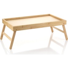 MİEN Mien Bambu Keyif Tepsisi 50 × 30 × 4 cm Katlanabilir Ayaklı – Kahvaltı ve Laptop Servis Tepsisi