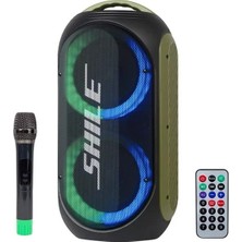 Shile SL-2019A El Mikrofonlu-Kumandalı Usb/sd/bt Işıklı Taşınabilir Şarjlı Seyyar Anfi