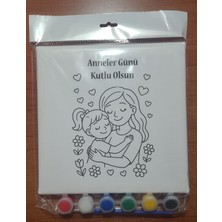 Sepetly Çocuklar Için Tuval Boyama Seti 20X20 cm - 6 Renk Boya ve Fırçalı Akrilik Boyama (Çoklu Desen Seçenekli)