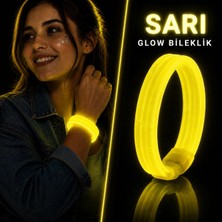 İlkyaz Fashion Sarı Kalın Glow Bileklik – Kırılarak Yanan Parti ve Festival Bilekliği