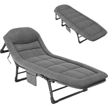 Sunup SN-26974 Taşınabilir Ayarlanabilir 5 Kademe Sünger Kamp Yatak Şezlong (Açık gri)