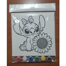 Sepetly Çocuklar Için Tuval Boyama Seti 20X20 cm - 6 Renk Boya ve Fırçalı Akrilik Boyama (Çoklu Desen Seçenekli)