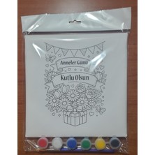 Sepetly Çocuklar Için Tuval Boyama Seti 20X20 cm - 6 Renk Boya ve Fırçalı Akrilik Boyama (Çoklu Desen Seçenekli)