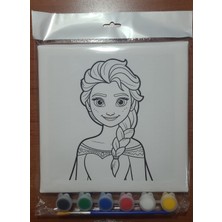 Sepetly Çocuklar Için Tuval Boyama Seti 20X20 cm - 6 Renk Boya ve Fırçalı Akrilik Boyama (Çoklu Desen Seçenekli)