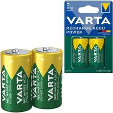 Varta HR14 3000MAH C Orta Boy 1.2 Volt Ni-Mh Şarjlı Pil 2li Paket (Şarj Edilebilir)