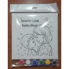 Sepetly Çocuklar Için Tuval Boyama Seti 20X20 cm - 6 Renk Boya ve Fırçalı Akrilik Boyama (Çoklu Desen Seçenekli)