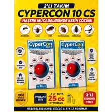 KULSAN Cypercon 10 Cs 2'li Set 50 ml | Haşere ve Böcek Yokedici | Sivrisinek, Karasinek, Kene, Pire, Tahtakurusu ve Akrep Için Etkili