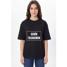 Giftcrea Kişiye Özel Oversize Tişört Baskı - Fotoğraf, Logo, Yazı ve Çizim Baskılı %100 Pamuk Unisex Oversize T-Shirt