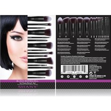 Shany Bombshell 14 Parça Fırça Seti – Cosmetics Fırça Koleksiyonu - Komple Kabuki Makyaj Fırçası Seti Siyah - 14 Parça