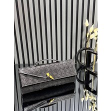 Pazarvia Shop Hasır Deri Clutch Çanta