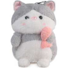 Can Oyuncak Peluş Oyuncak 25 cm Balık Tutan Kedi - Standart