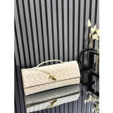 Pazarvia Shop Hasır Deri Clutch Çanta