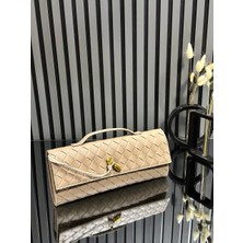 Pazarvia Shop Hasır Deri Clutch Çanta