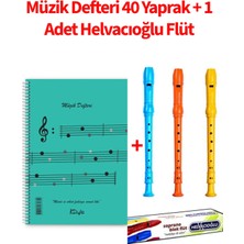 Mikasso Müzik Defteri 40 Yaprak - Helvacıoğlu Flüt Karton 40 Yaprak Belirtilmemiş Orta Boy Çok Renkli Belirt