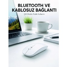 Bluetooth Kablosuz Wireless Mouse Şarjlı Sessiz Ergonomik 5000 Dpı Fare