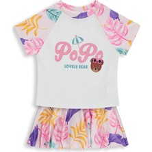 Civil Girls Lovely Bear Baskılı 2-12 Yaş Mayo Set - Pembe