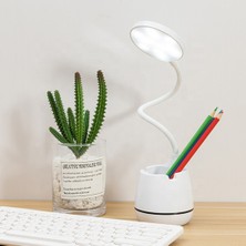 Bontec Masa Lambası, Esnek Gövdeli Masa Lambası ve Kalemlik, 3 Farklı Renk Modu, 1200 Mah Batarya,  24 Spektrum LED