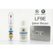 Colorguard Škoda Seat LF9E Şeker Beyazı Rötuş Seti - 2 Si 1 Arada Iğne ve Fırça Uçlu Şişe, Solüsyon ve Rötuş Çeliği