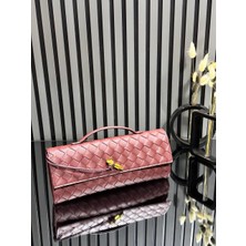 Pazarvia Shop Hasır Deri Clutch Çanta
