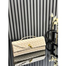 Pazarvia Shop Hasır Deri Clutch Çanta