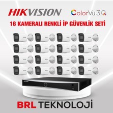 Dahua Hikvision 4 Mp 16 Kameralı Acusense Colorvu 3.0 Aı  Ip Güvenlik Kamera Seti DS-2CD1047G3-LIUF (Dahili Mikrofonlu)