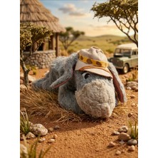 Sevimli Safari Eşşek Peluş Oyuncak - Şapkalı Uyku ve Oyun Arkadaşı