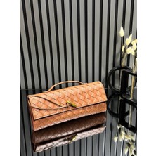 Pazarvia Shop Hasır Deri Clutch Çanta