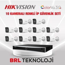 Dahua Hikvision 4 Mp 10 Kameralı Acusense Colorvu 3.0 Aı  Ip Güvenlik Kamera Seti DS-2CD1047G3-LIUF (Dahili Mikrofonlu)