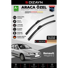 S-Dizayn Renault Megane 1 Ön Cam Silecek Seti 1996-2002 Premium Araca Özel 55-50 cm  A+ Kalite