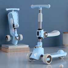 Empressco Mavi Ayarlanabilir Yükseklik 3 Tekerlekli Katlanabilir Çocuk Scooter
