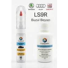 COLORGUARD Škoda Audi Seat LS9R Buzul Beyazı İğneli & Fırçalı Şişe Rötuş Boyası ve Yüzey Temizleme Solüsyonu Seti