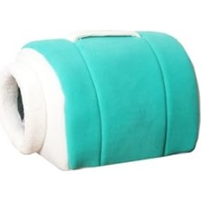 Get Store Yıkanabilir Taşınabilir Kedi Yatağı Yuvası, Kahverengi, Turkuaz, L