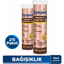 Dynavit C-D Vitamini ve Çinko 15 Efervesan Tablet - 2'li Avantaj Paket