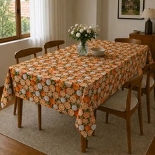 Freyja Home Su Geçirmez Duck Masa Örtüsü - 120X180 cm | Portakal