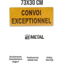 Opersan 73X30 cm Convoi Exceptionnel Metal Sac Levha - Reflektörlü Uyarı Tabelası