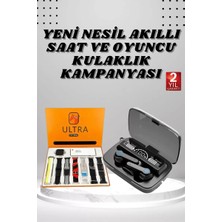 Fta Ticaret Dijital Göstergeli Powerbank Kulaklık ve 7 Kordonlu Yeni Nesil Akıllı Saat Amoled E