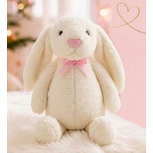 Get Store Papyonlu Uzun Kulaklı Peluş Tavşan, 65 cm Beyaz Renk