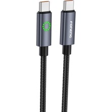 Foneng XS08 60W Işıklı Type-C Type-C Şarj Data Kablosu Örgülü 1,2m