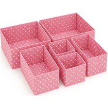 Get Store 6'lı Pembe Kumaş Çekmece Düzenleyici Seti, Pratik ve Şık Organizasyon